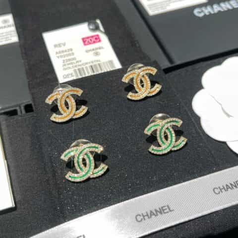 新款CHANEL香奈儿双c耳钉耳环