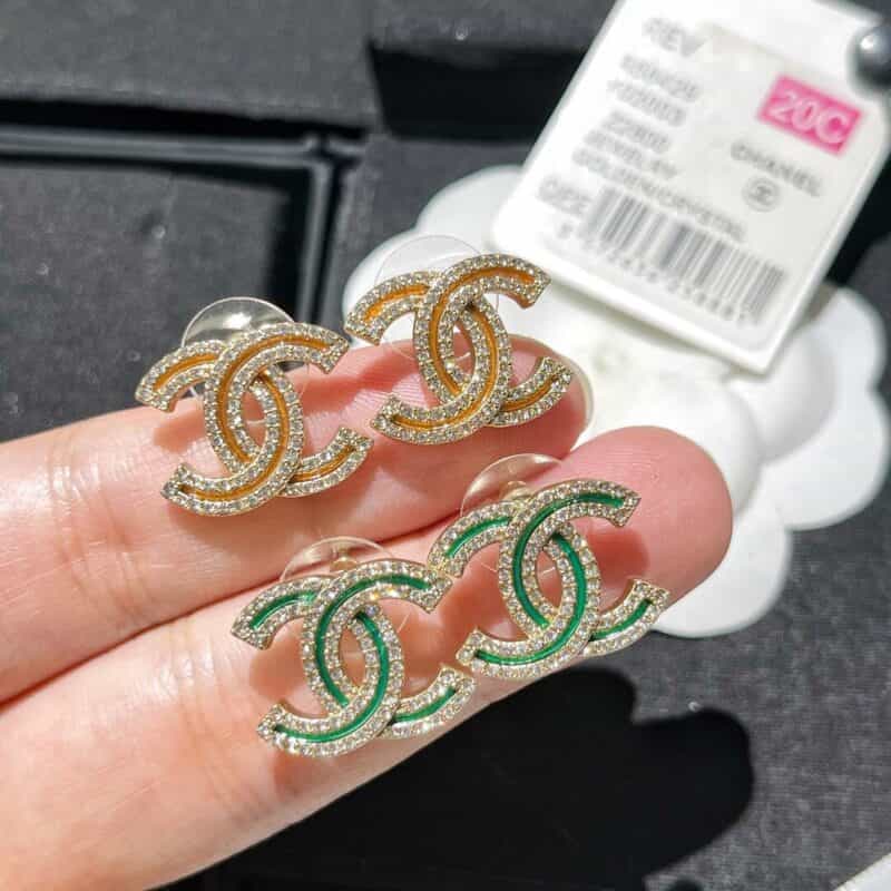 新款CHANEL香奈儿双c耳钉耳环