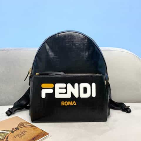 FENDI芬迪压印 FF 拼接字母防水料背包2362L