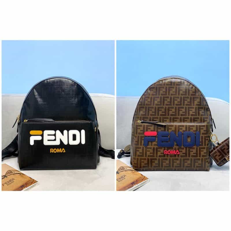 FENDI芬迪压印 FF 拼接字母防水料背包2362L