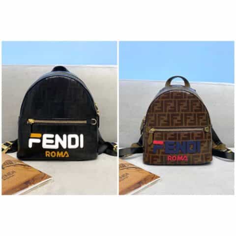 FENDI芬迪压印 FF 拼接字母防水料背包2362S