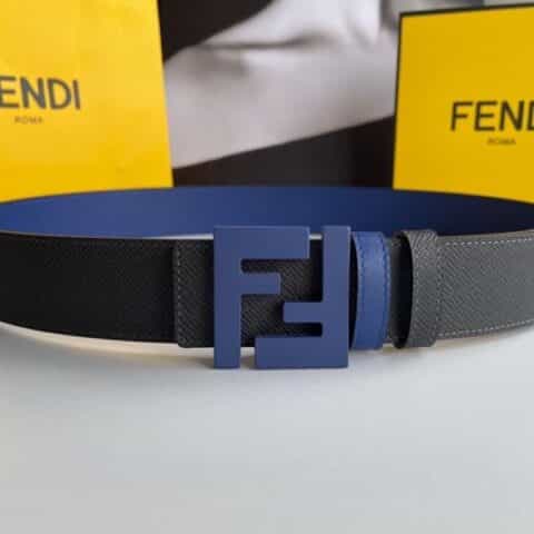FENDI芬迪   FF徽标精湛工艺金属扣头层牛皮双面用腰带4.0cm