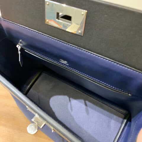 Hermès爱马仕 Kelly 2424 宝石蓝拼黑色 29CM