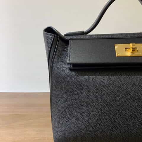 Hermès爱马仕 Kelly 2424 黑色金扣 29CM