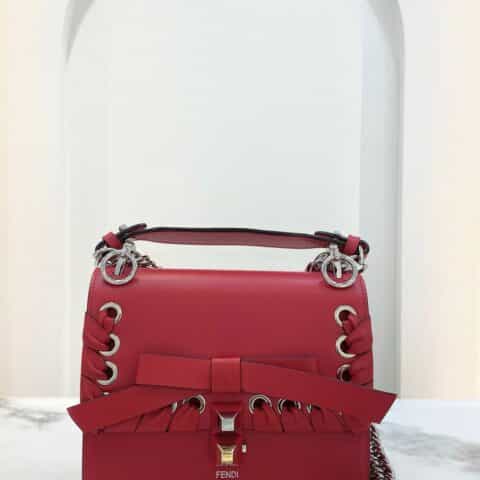 FENDI芬迪穿孔编织蝴蝶结肩背包643