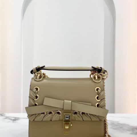 FENDI芬迪穿孔编织蝴蝶结肩背包643