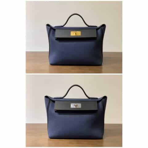 Hermès爱马仕 Kelly 2424 宝石蓝拼黑色 29CM