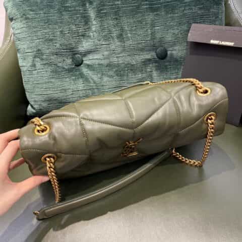 Saint laurent Ysl LouLou Puffer绗缝小羊皮包 577475橄榄绿大号
