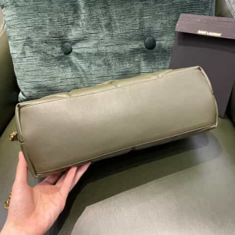 Saint laurent Ysl LouLou Puffer绗缝小羊皮包 577475橄榄绿大号