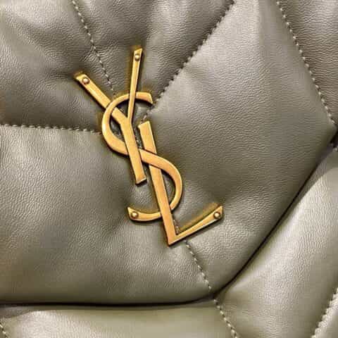 Saint laurent Ysl LouLou Puffer绗缝小羊皮包 577475橄榄绿大号
