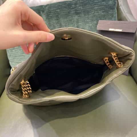 Saint laurent Ysl LouLou Puffer绗缝小羊皮包 577475橄榄绿大号