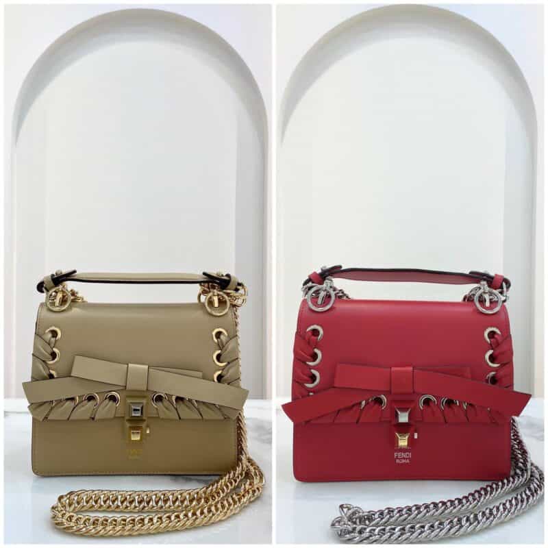 FENDI芬迪穿孔编织蝴蝶结肩背包643