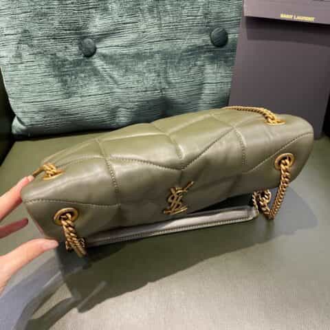 Saint laurent Ysl LouLou Puffer绗缝小羊皮包 577476橄榄绿小号