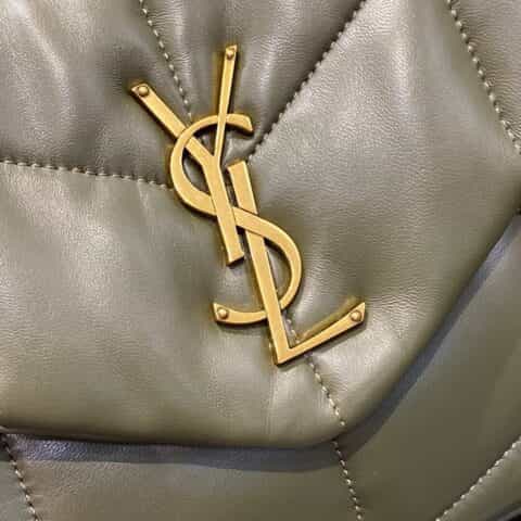 Saint laurent Ysl LouLou Puffer绗缝小羊皮包 577476橄榄绿小号
