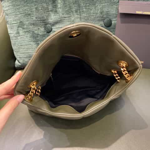 Saint laurent Ysl LouLou Puffer绗缝小羊皮包 577476橄榄绿小号