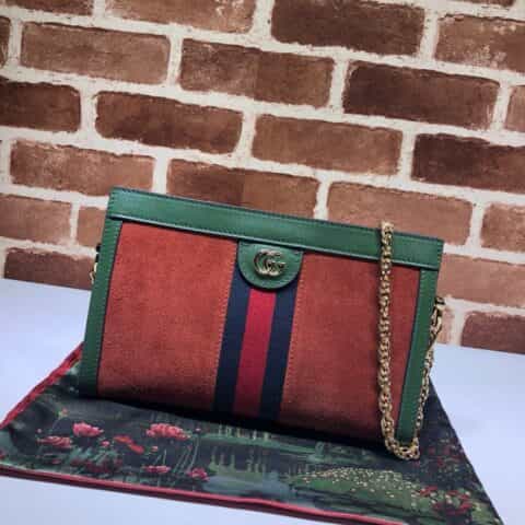 GUCCI古驰橙色磨砂皮饰皮革肩背包503877