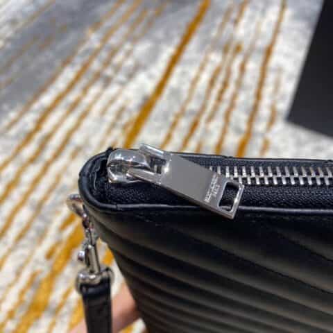 Saint laurent Ysl Monogram大号手拿包 379039黑色银扣