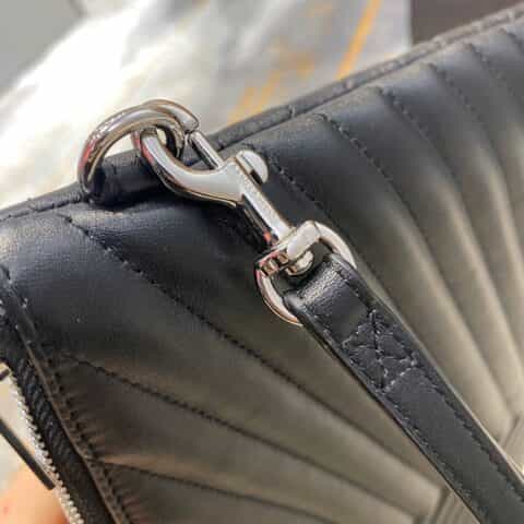 Saint laurent Ysl Monogram大号手拿包 379039黑色银扣