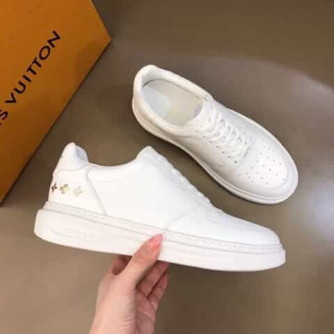 LV/路易威登   经典L老花印花帆布面拼接头层牛皮男士高端休闲运动鞋