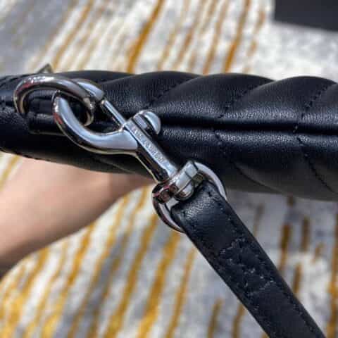 Saint laurent Ysl Monogram中号手拿包 559193黑色银扣