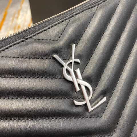Saint laurent Ysl Monogram小号手拿包 379039黑色银扣