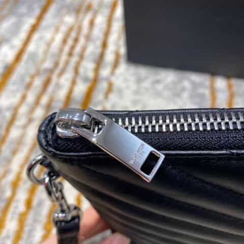Saint laurent Ysl Monogram小号手拿包 379039黑色银扣