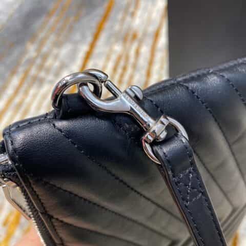 Saint laurent Ysl Monogram小号手拿包 379039黑色银扣