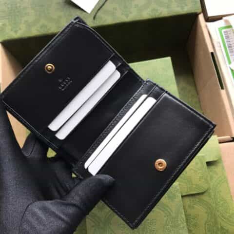 Gucci GG Marmont系列卡包 466492黑色全皮