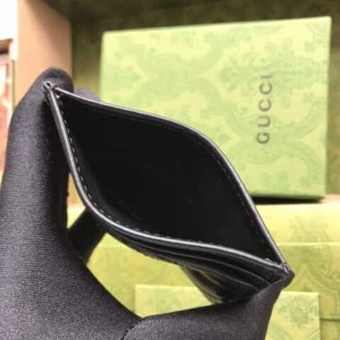 Gucci GG marmont小卡包 443127黑色全皮