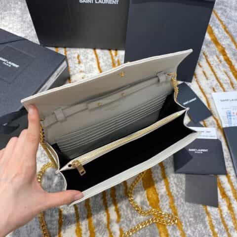 Saint laurent Ysl Monogram Mix Matelass Bag 620280白色