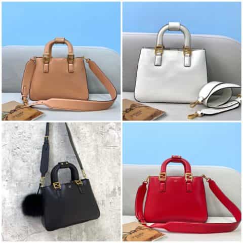 FENDI芬迪复古油蜡牛皮手提包325