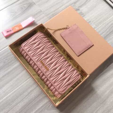 MIUMIU缪缪进口顶级进口绵羊皮专柜新款钱夹5MH109