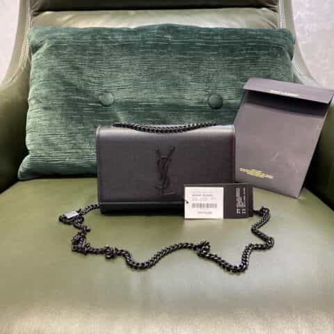 Saint laurent Kate 20cm 链条包 469390黑色黑扣