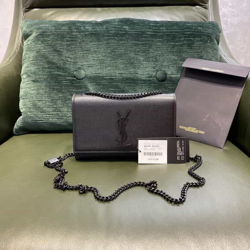 Saint laurent Kate 20cm 链条包 469390黑色黑扣