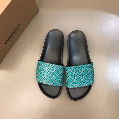 Burberry巴宝莉   3D打印牛皮B 家经典男士拖鞋