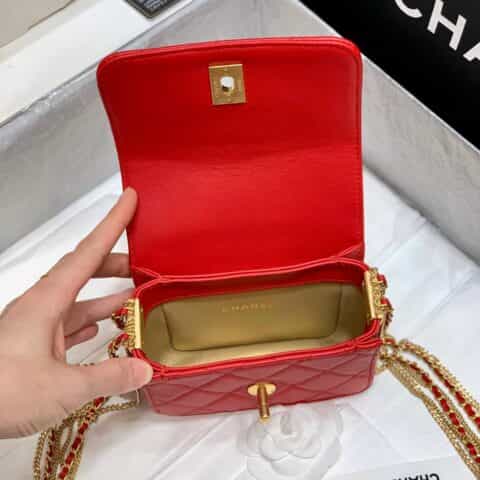 Chanel 2020秋冬限量版链条包 AS2051红色