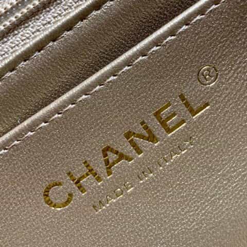 Chanel Flap Bag 新款金属球包金珠CF大Mini AS1787灰蓝