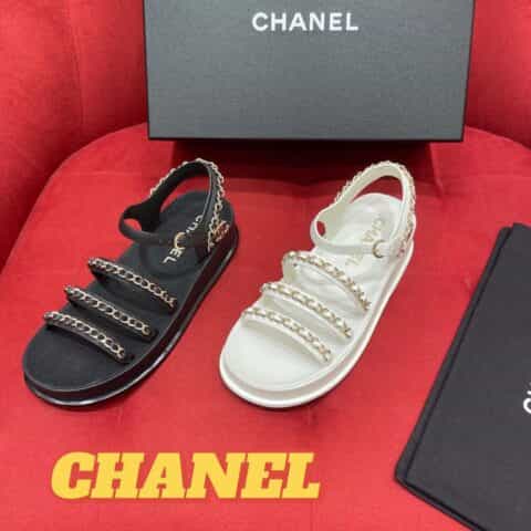 Chanel香奈儿   金色链条全手工链条凉鞋女鞋