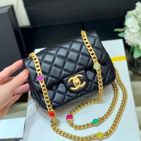 Chanel Classic flap bag CF宝石包 AS2379黑色