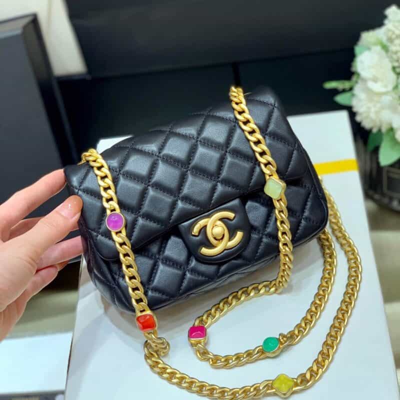 Chanel Classic flap bag CF宝石包 AS2379黑色