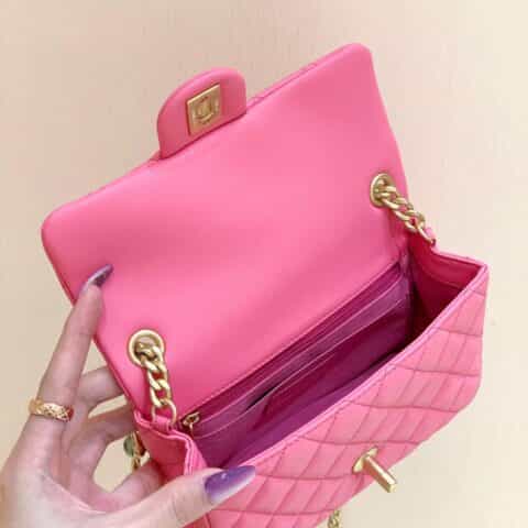 Chanel Classic flap bag CF宝石包 AS2380桃粉色