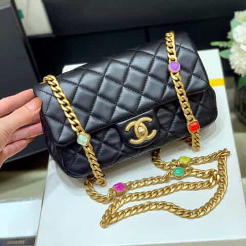 Chanel Classic flap bag CF宝石包 AS2380黑色