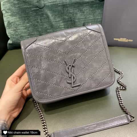 Saint laurent Ysl niki chain wallet 链条小挎包 583103深灰色