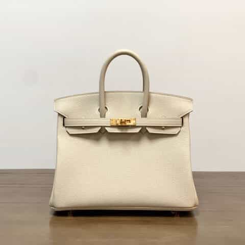 Hermès爱马仕 Birkin 25 togo奶昔白 金扣 全手工 BK25