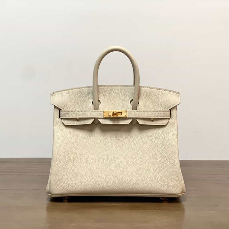 Hermès爱马仕 Birkin 25 togo奶昔白 金扣 全手工 BK25