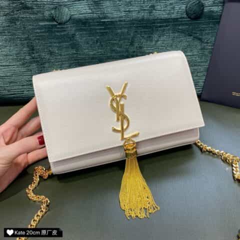 Saint laurent Ysl Kate 20 bag 474366白色金扣
