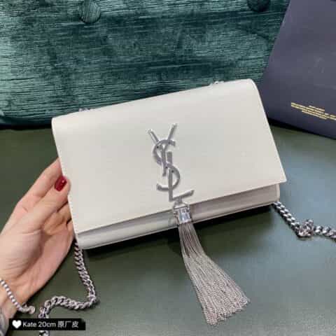 Saint laurent Ysl Kate 20 bag 474366白色金扣