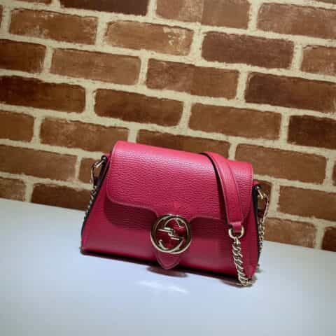 GUCCI古驰金属双G压扣小牛皮单肩斜跨包607720