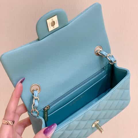 Chanel CF20大mini Classic flap bag A01116蓝