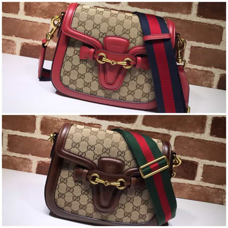 GUCCI古驰Lady Web帆布GG面料肩背包复古帆布翻盖包383848